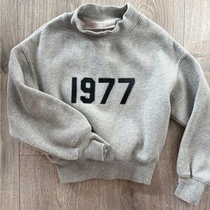 Essentials Gray Crewneck Sweater with 1977 Design 2-3yr